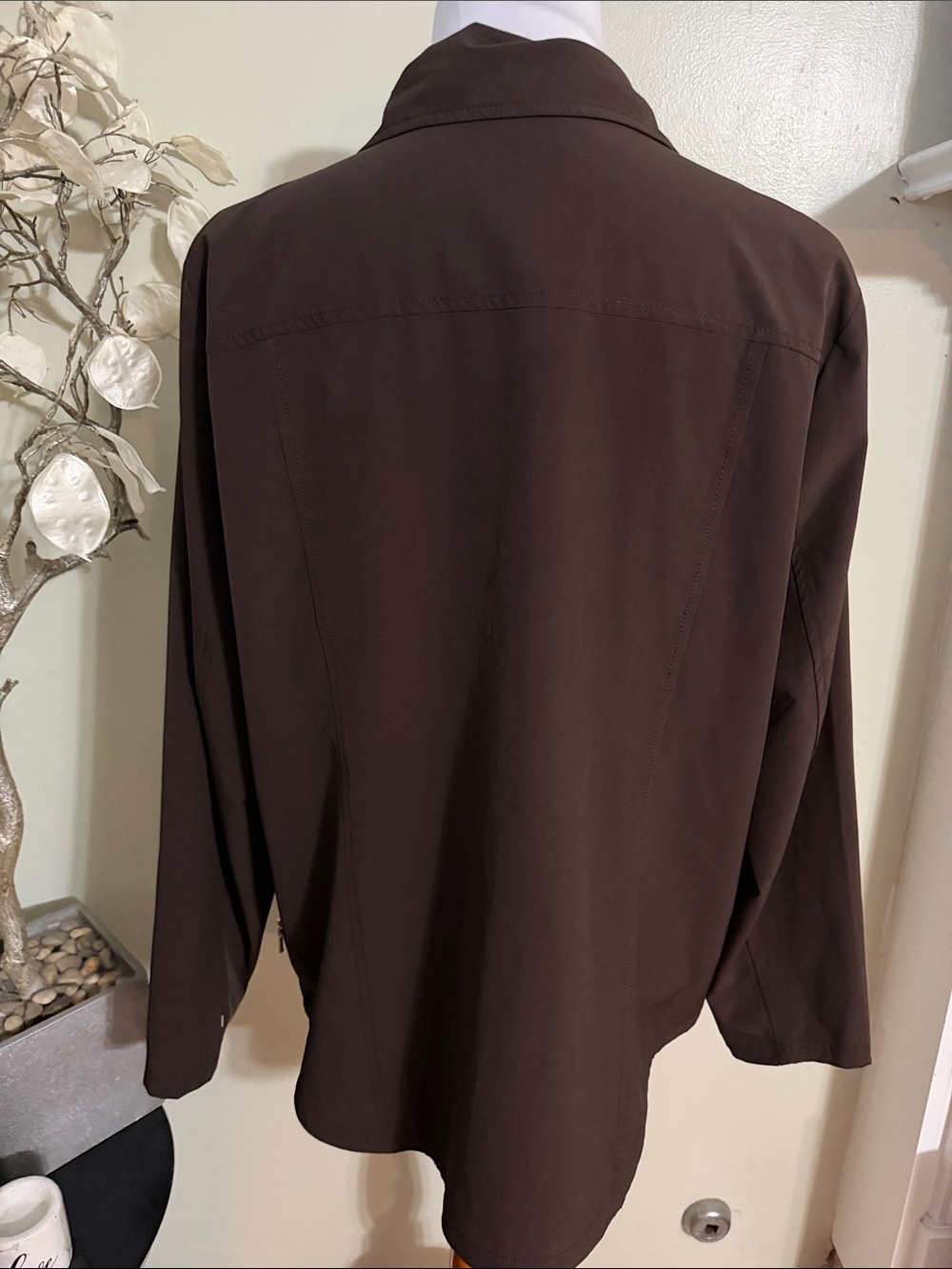Chico's Zenergy Dark Brown Water repellent Zip-Front Utility Jacket - Picture 5 of 6